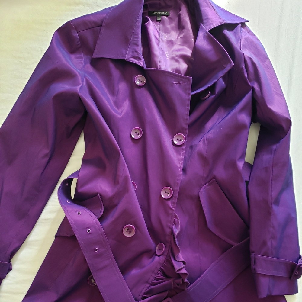 Royal purple trench coat